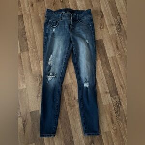 Torrid Dark Blue Distressed Skinny Jeans